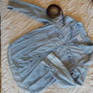 Chambray button up blouse